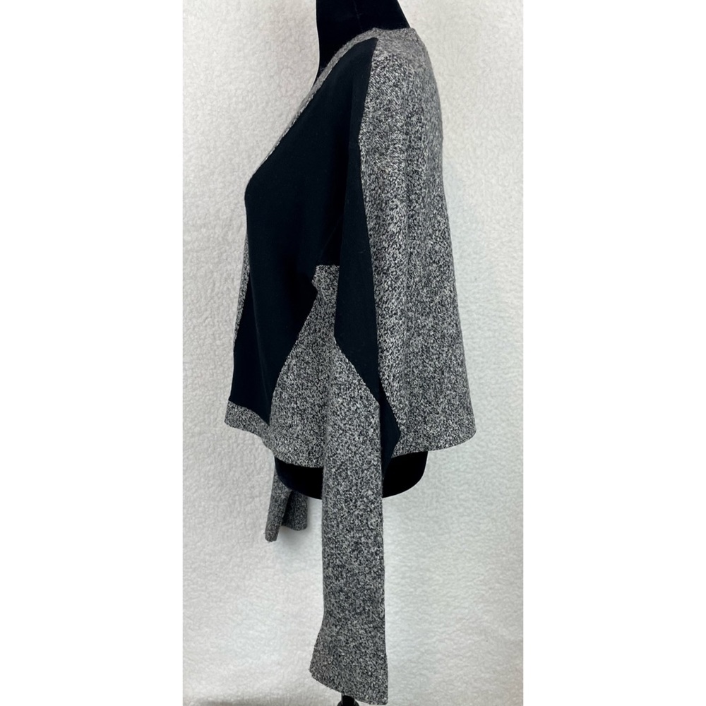 PUBLIC SCHOOL • NY Sana Black/Grey Colorblock Cropped Crewneck Knit Sweater, M - Picture 6 of 16